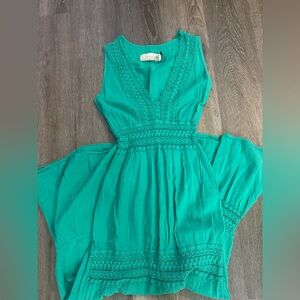 Green floor length dress